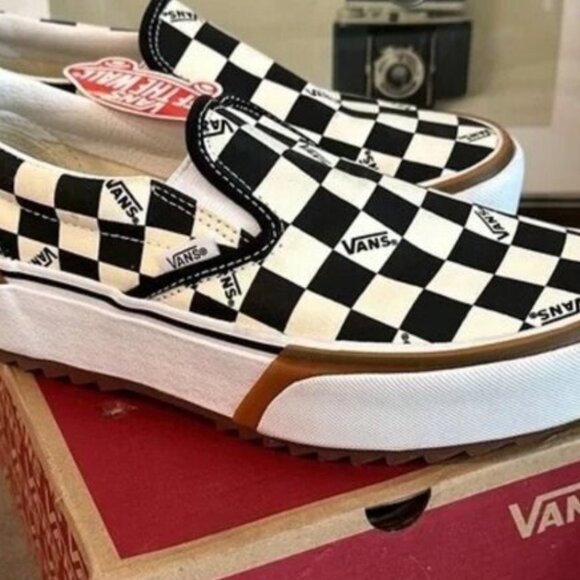 ⚛️⚛️⚛️VANS Era Stacked Checkerboard Slip On Canvas Shoes⚛️⚛️⚛️ - Picture 2 of 8